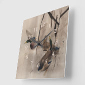 Eenden op de waterJapanse kunstwaterhoenders Vierkante Klok (Hoek)