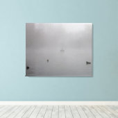 Eenden op een mistig meer canvas afdruk (Insitu (Houten vloer))