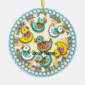 eenden op een rij eenden Ornament (Voorkant)