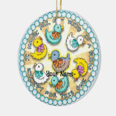 eenden op een rij eenden Ornament (Links)