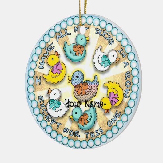 eenden op een rij eenden Ornament (Links)