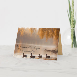 Eenden op herfstmeer voor verjaardag kaart