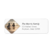 Eenden op het etiket van het Adres van de Beach (Voorkant)