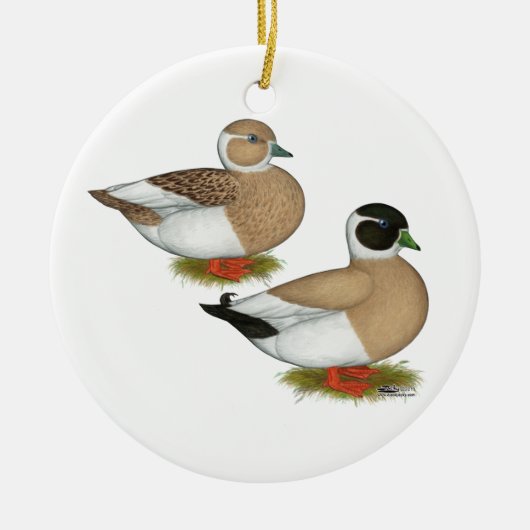Eenden: Penciled Calls Keramisch Ornament (Voorkant)