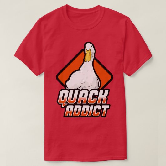 Eenden Quack verslaafd T-shirt (Design voorkant)