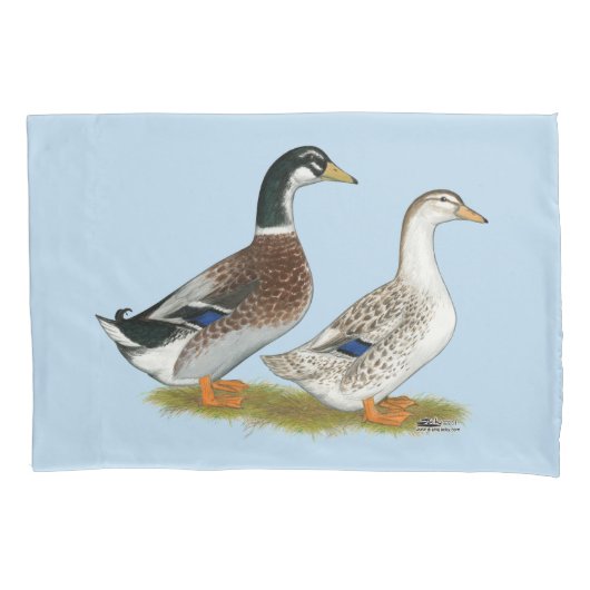 Eenden:  Silver Appleyard Kussensloop (Voorkant)