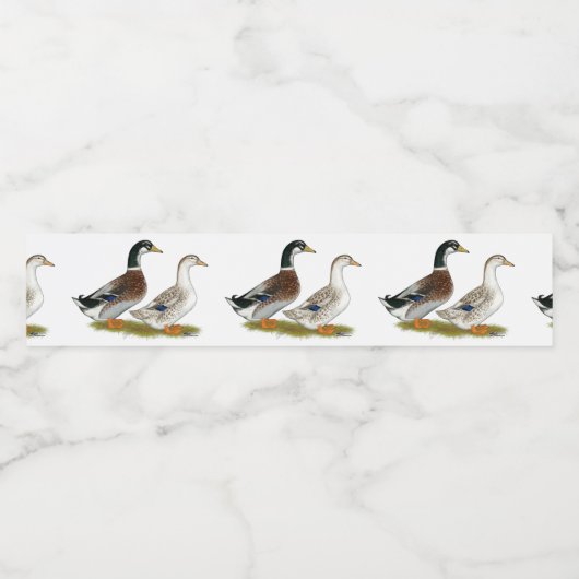 Eenden: Silver Appleyard Waterfles Etiket (Enkel label)