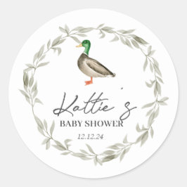 Eenden sticker, slijmvliessicker, eenden baby show ronde sticker