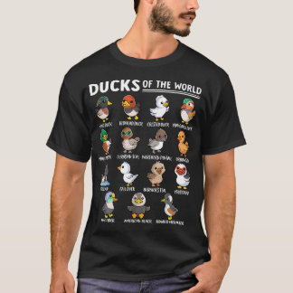Eenden Typen Schattige Gans Dier Educatieve Eenden T-shirt