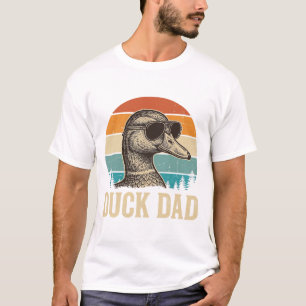 Eenden Vader Vintage Gravure Retro Zonsondergang T T-shirt