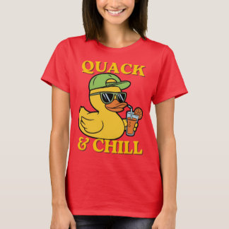 Eenden Vakantie – Eend in tropische vakantie humor T-shirt