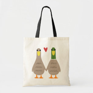 Eenden verliefd Mooie eenden koppel met hart Tote Bag