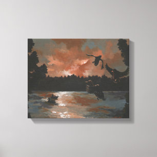 Eenden vestigen zich in canvas afdruk