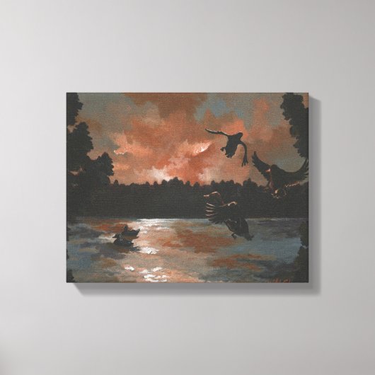 Eenden vestigen zich in canvas afdruk (Voorkant)