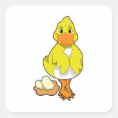 Eenden Vierkante Sticker (Voorkant)