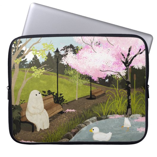 Eenden Vijver - Lente Laptop Sleeve (Voorkant)