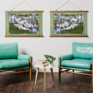 Eenden Vijver Leven Trendy Hangend Wandkleed
