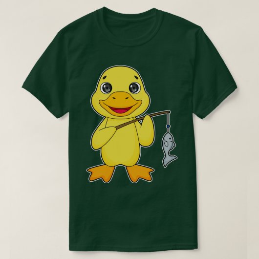 Eenden vissen visser hengelen met hengel  t-shirt (Design voorkant)