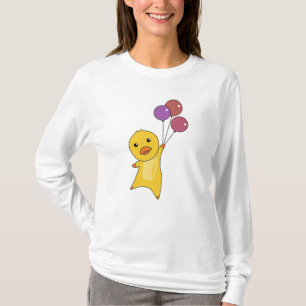 Eenden vliegen met ballonnen zoete dieren voor t-shirt