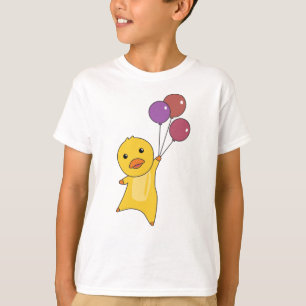 Eenden vliegen met ballonnen zoete dieren voor t-shirt