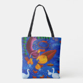 Eenden Voeren Schilderij Van Een Hedendaagse Kunst Tote Bag (Achterkant)