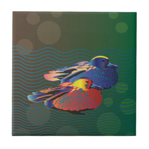 Eenden vogels koppel tegeltje