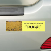 eenden, waarom je nooit een tovenaar laat roepen,  bumpersticker (Op auto)