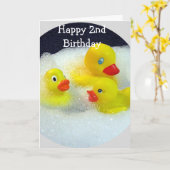 EENDEN WENSEN U EEN ***HAPPY 2nd BIRTHDAY*** Kaart (Gele Bloem)