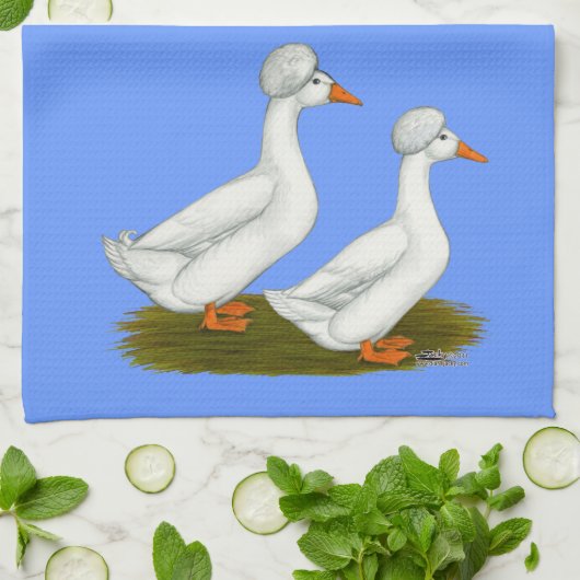 Eenden:  White Crested Theedoek (Gevouwen)