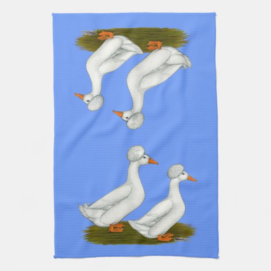 Eenden: White Crested Theedoek (Verticaal)