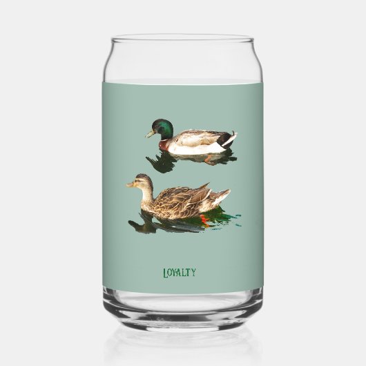 Eenden wilde eenden blikvorm glas (Voorkant)