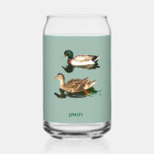 Eenden wilde eenden blikvorm glas (Achterkant)