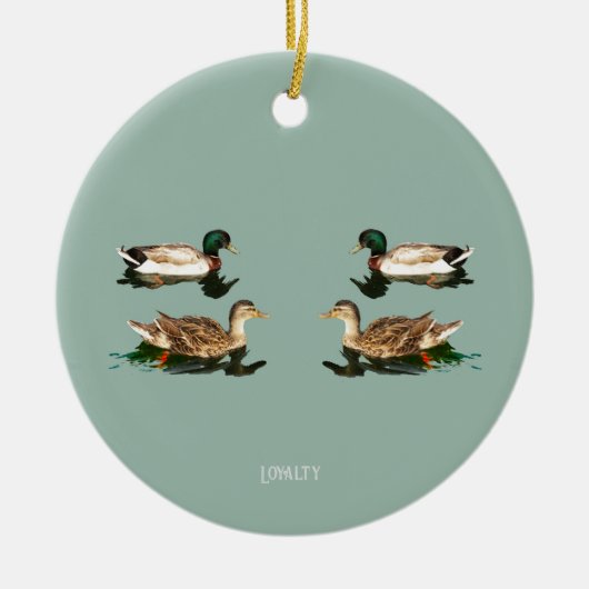 Eenden wilde eenden keramisch ornament (Voorkant)