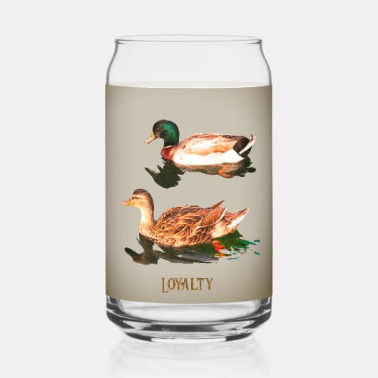 Eenden, wilde eenden. loyaliteit blikvorm glas (Voorkant)