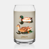 Eenden, wilde eenden. loyaliteit blikvorm glas (Achterkant)