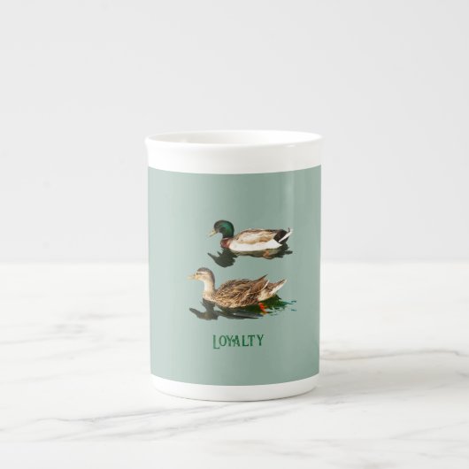 Eenden wilde eenden porselein kop (Voorkant)
