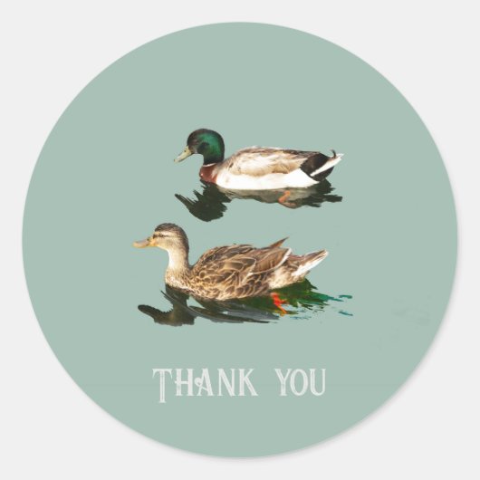 Eenden wilde eenden ronde sticker (Voorkant)