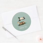 Eenden wilde eenden ronde sticker (Envelop)
