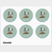 Eenden wilde eenden ronde sticker (Vel)