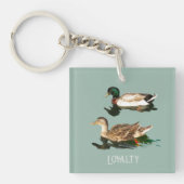 Eenden wilde eenden sleutelhanger (voorkant)