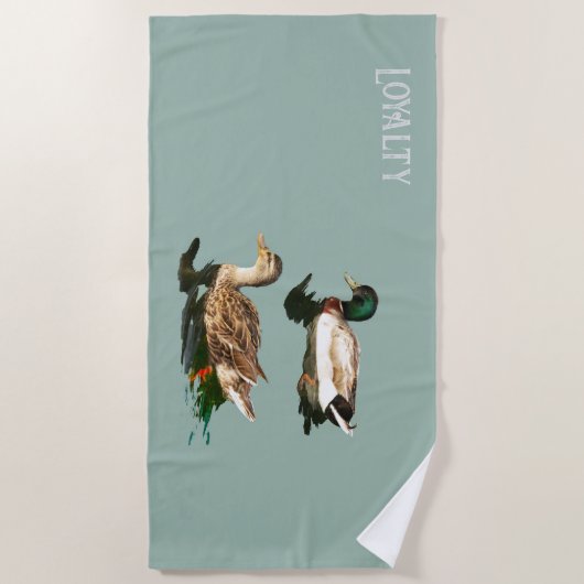 Eenden wilde eenden strandlaken (Voorkant)