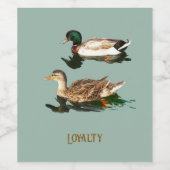 Eenden wilde eenden wijn etiket (Enkel label)