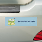 Eenden Witte Muscovy Familie Bumpersticker (Op auto)