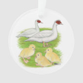 Eenden Witte Muscovy Familie Ornament (voorkant)