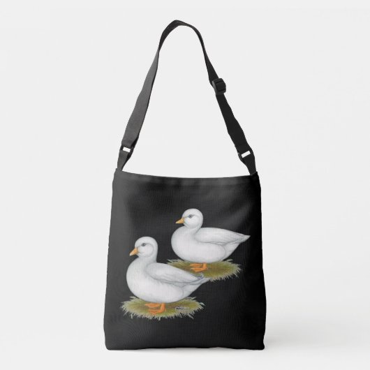 Eenden: Witte oproepen Crossbody Tas (Achterkant)