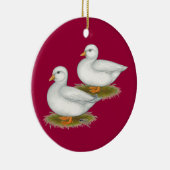 Eenden: Witte oproepen Keramisch Ornament (Rechts)