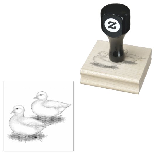 Eenden: Witte oproepen Rubberstempel (Gestempeld)