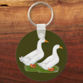 Eenden: Witte pekins Sleutelhanger (Voorkant)