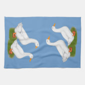 Eenden:  Witte pekins Theedoek (Horizontaal)