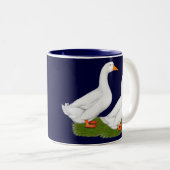 Eenden:  Witte pekins Tweekleurige Koffiemok (Voorkant rechts)